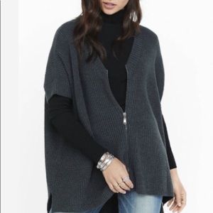Express Zip Up Sweater Poncho